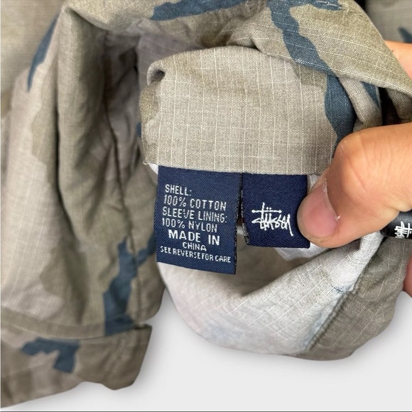 Vtg Stussy Full Zip Camo Jacket Men’s XL Green Long Sleeve Preppy Street Wear - Picture 6 of 12